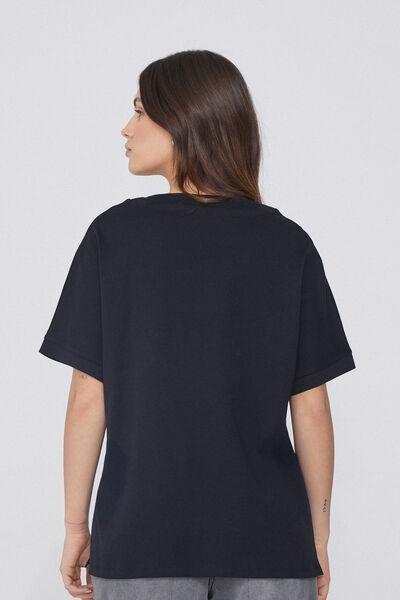Black V-Neck T-Shirt, Black, large image number 2