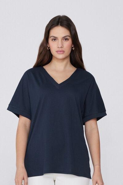 Navy V-Neck T-Shirt, , large image number 0