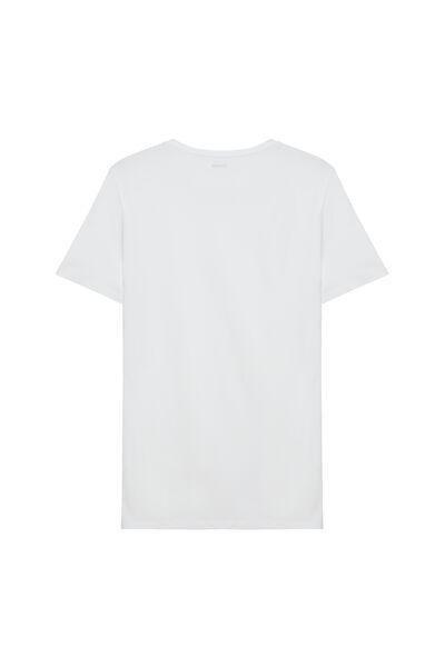 White Crew-Neck Stretch-Cotton T-Shirt, , large image number 5