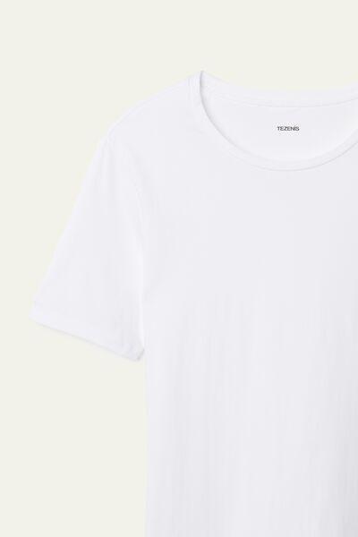 White Crew-Neck T-Shirt, White, large image number 7