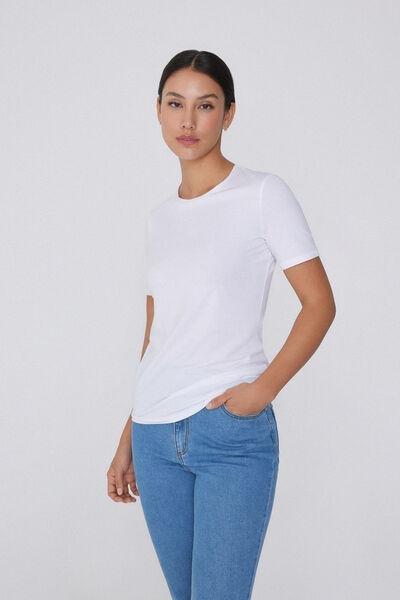 White Crew-Neck T-Shirt, White, large image number 8