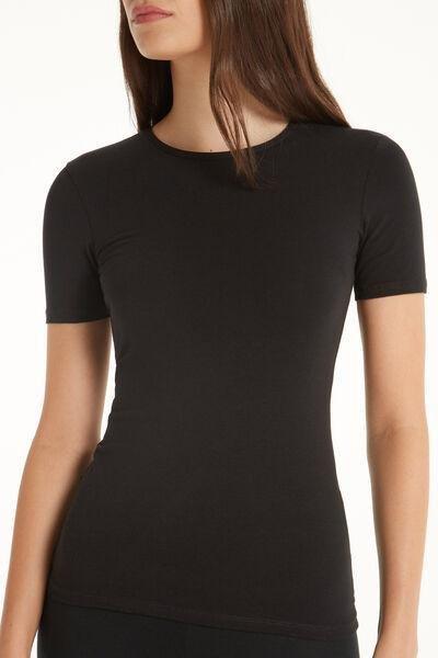 Black Crew-Neck T-Shirt, , large image number 3