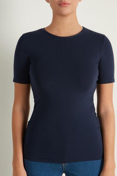 Tezenis - Blue Crew-Neck Stretch-Cotton T-Shirt