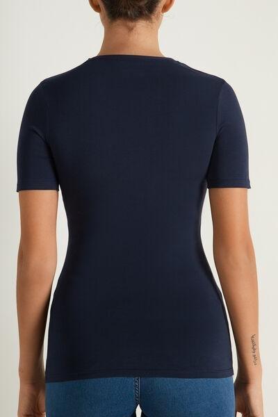 Tezenis - Blue Crew-Neck Stretch-Cotton T-Shirt