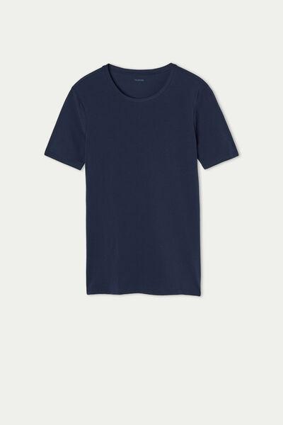 Tezenis - Blue Crew-Neck Stretch-Cotton T-Shirt