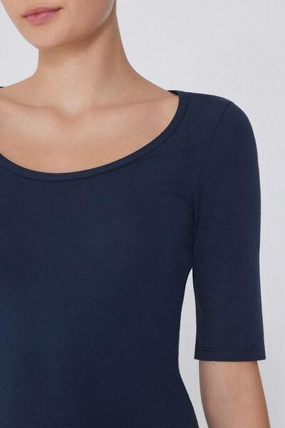 Blue Short-Sleeve Scoop-Neck Top, Absolute Blue, large image number 5
