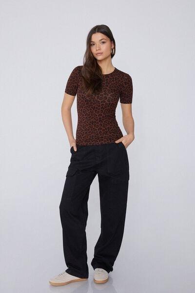 Brown Rounded Neck T-Shirt, , large image number 1
