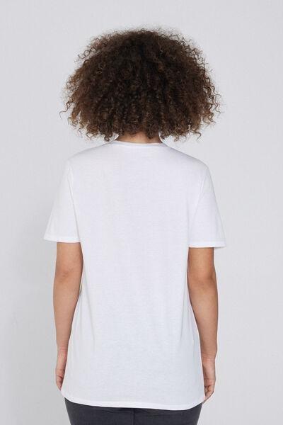White Printed Cotton T-Shirt, , large image number 2