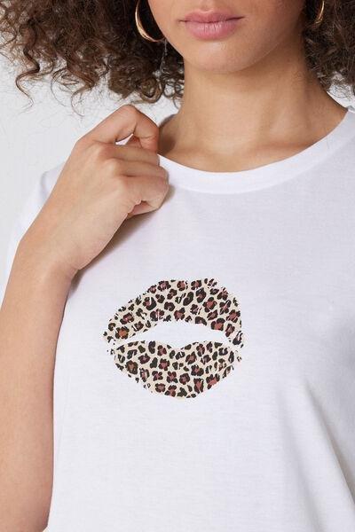 White Printed Cotton T-Shirt, , large image number 3