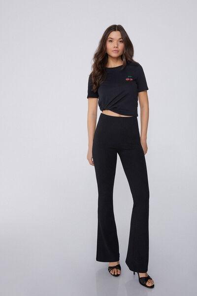 Black Printed T-Shirt, 5701_615Y, large image number 0