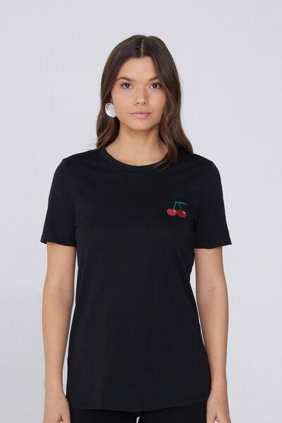 Black Printed T-Shirt, 5701_615Y, large image number 1