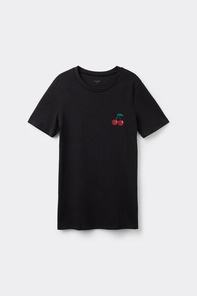 Black Printed T-Shirt, 5701_615Y, large image number 4