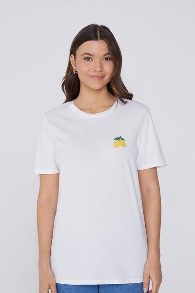 White Printed T-Shirt, , large image number 0