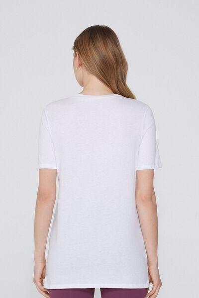 BIANCO STAMPA AMOUR Printed Cotton T-Shirt, , large image number 2