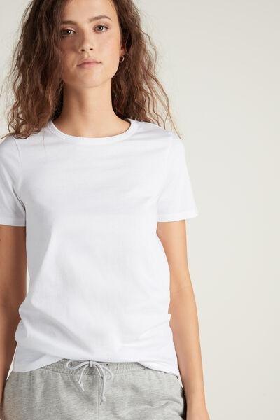 White Basic Jersey T-Shirt, , large image number 0