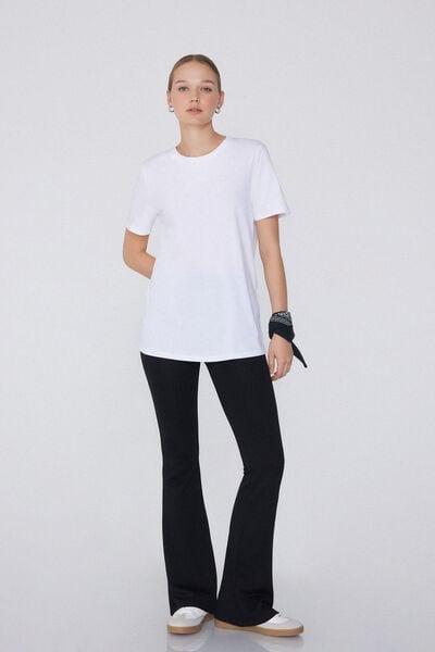 White Basic Jersey T-Shirt, White, medium