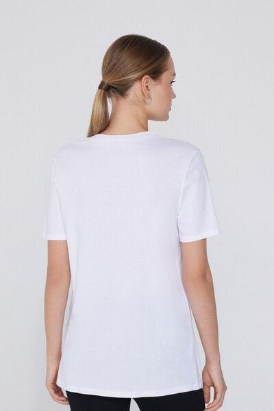 White Basic Jersey T-Shirt, White, medium