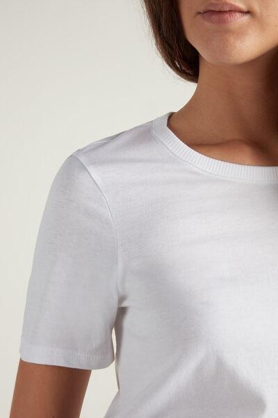 White Basic Jersey T-Shirt, , large image number 3