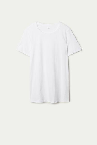 White Basic Jersey T-Shirt, , large image number 4
