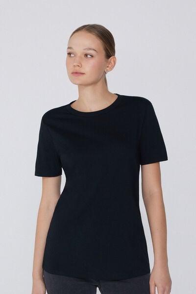 Black Basic Jersey T-Shirt, Black, large image number 4