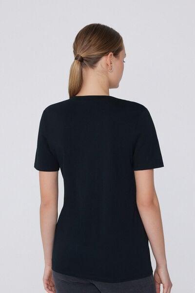 Black Basic Jersey T-Shirt, Black, large image number 5