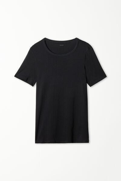 Black Basic Jersey T-Shirt, , large image number 8