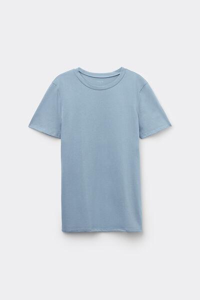 Blue Crew Neck T-Shirt, , large image number 4