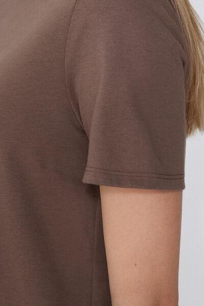 Brown Crew Neck T-Shirt, , large image number 3