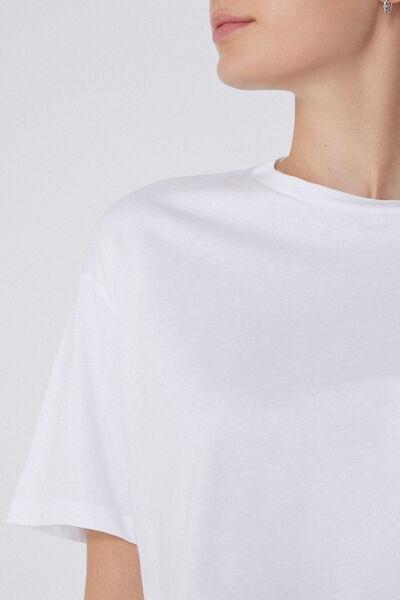 White Boxy Cropped T-Shirt, , large image number 3