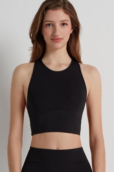 Black Sleeveless Crop Top, , large image number 0