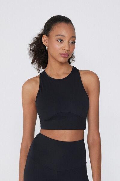 Black Sleeveless Crop Top, , large image number 0