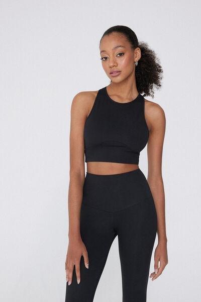 Black Sleeveless Crop Top, , large image number 1