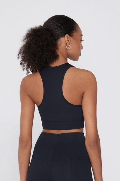 Black Sleeveless Crop Top, , large image number 2