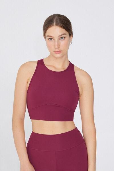 Burgundy Sleeveless Crop Top, , large image number 0