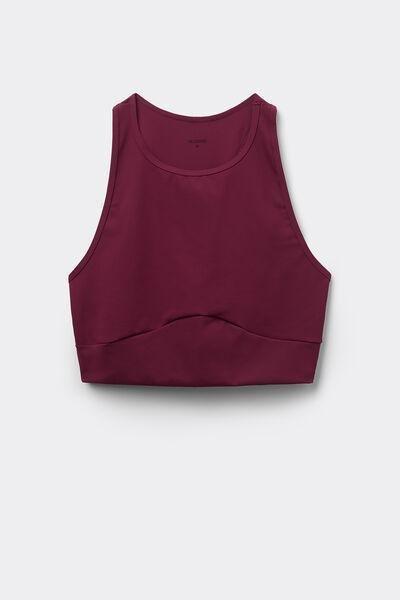 Burgundy Sleeveless Crop Top, , large image number 4