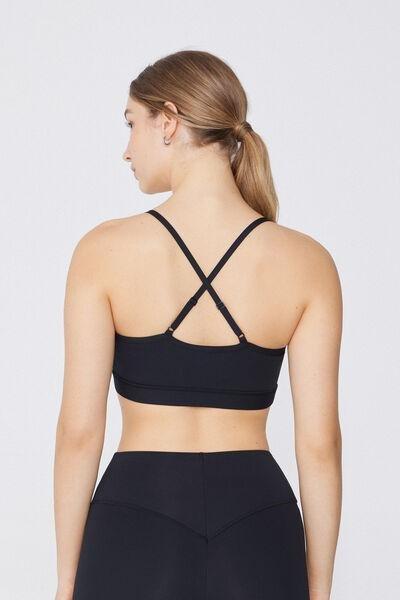 Black Padded Short Sport Top, , large image number 2