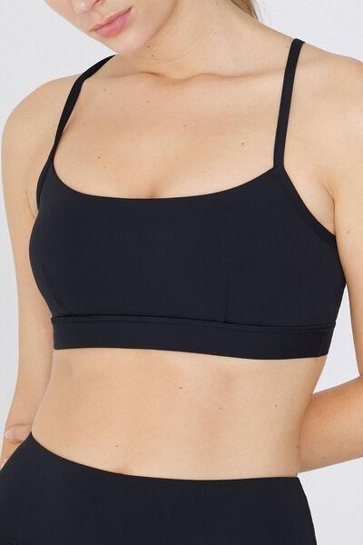 Black Padded Short Sport Top, , large image number 3