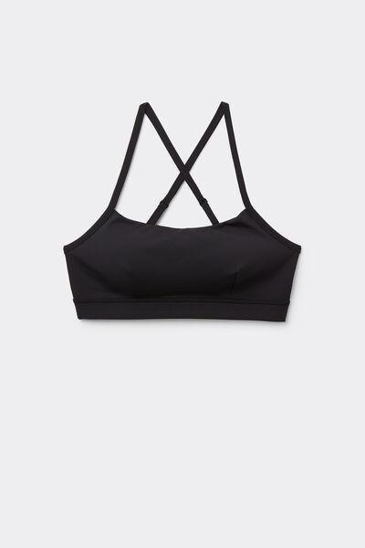 Black Padded Short Sport Top, , large image number 4