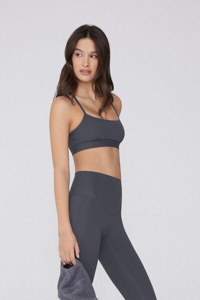 Grey Padded Short Sport Top, , large image number 1