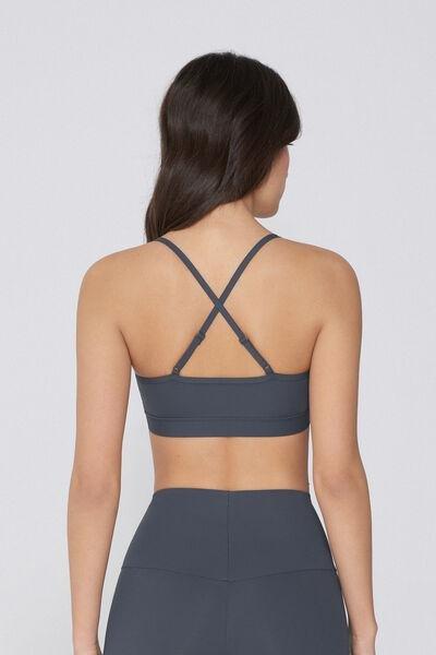 Grey Padded Short Sport Top, , large image number 2