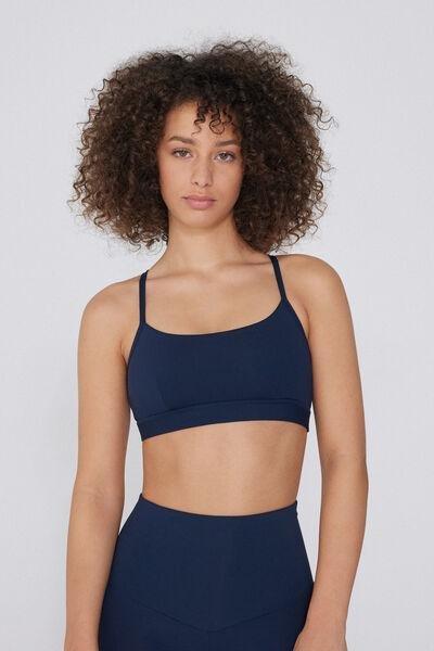 Blue Thin Straps Cropped Top, , large image number 0
