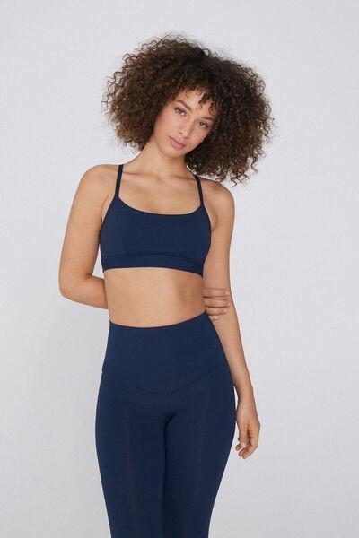 Blue Thin Straps Cropped Top, , large image number 1