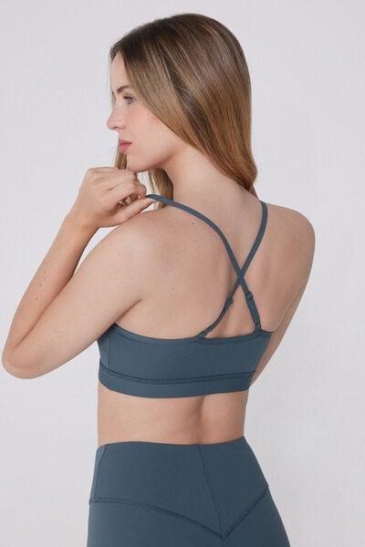 Grey Padded Short Sport Top, 5701_731Y, large image number 2