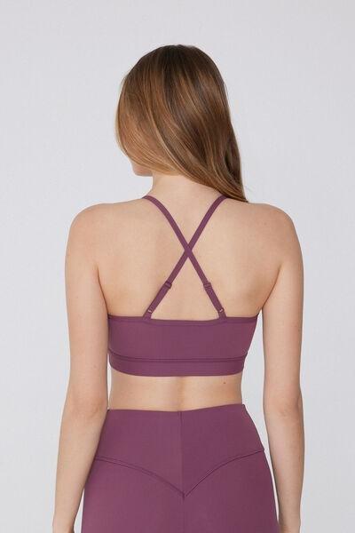 Burgundy Spaghetti Shoulder Strap Padded Short Sport Top, , large image number 2