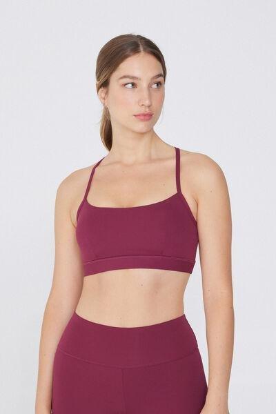 Burgundy Padded Short Sport Top, , large image number 0