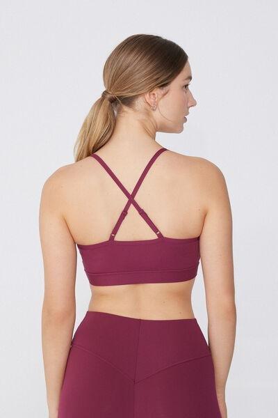 Burgundy Padded Short Sport Top, , large image number 2
