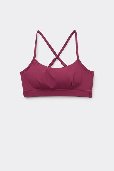 Burgundy Padded Short Sport Top, , large image number 4