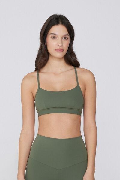 Green Padded Short Sport Top, , large image number 0