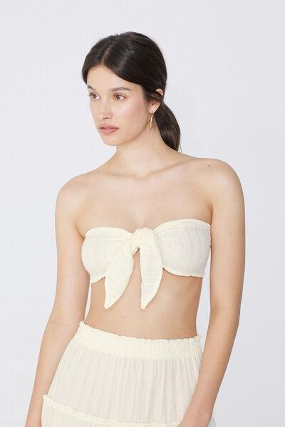 White Super-Cropped Top, , large image number 0