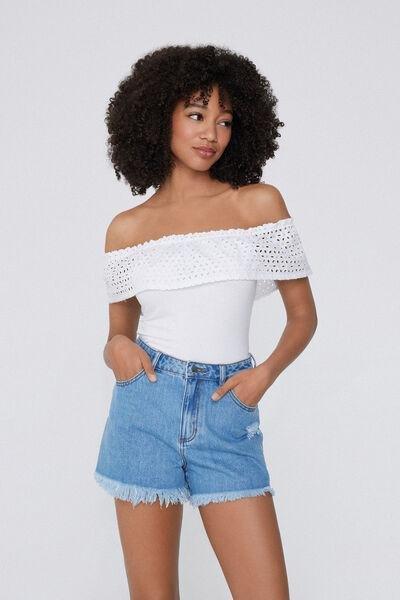White Bandeau Crop Top, , large image number 1